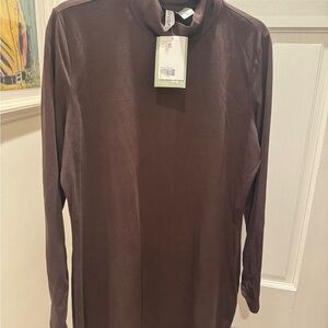 H&M Brown Long Sleeve midi  dress